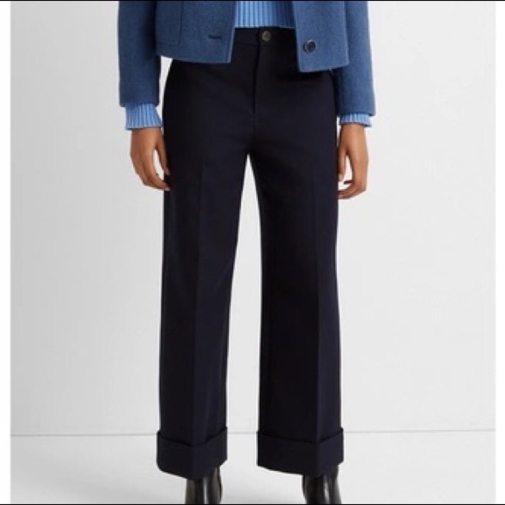New CLUB MONACO Cavalry Twill Cuffed Pants Size 4 (Navy)